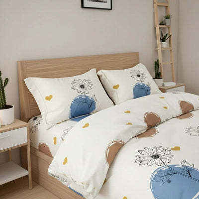 Housse de couette polycoton renforcé - Célestia en Célestia Botanique – Linge de lit - MaisonTextile