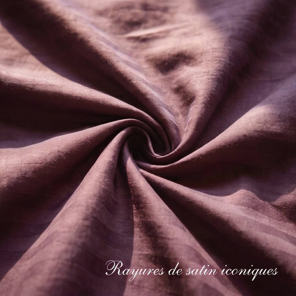 Housse de couette en satin de coton à rayures élégantes, douce et soyeuse, finition haut de gamme