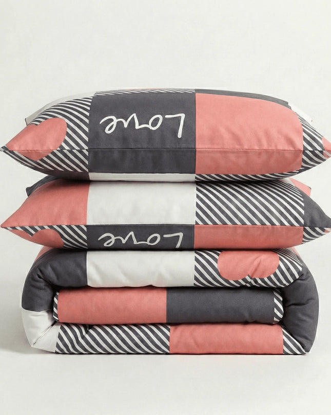 Love Signature – Parure en percale de coton en Love City – Linge de lit haut de gamme - MaisonTextile