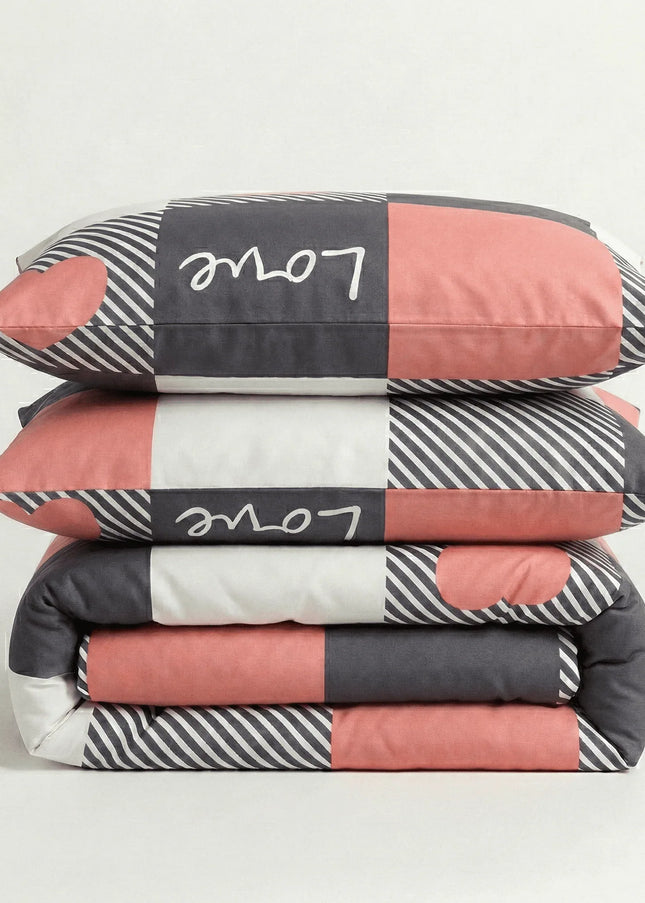 Love Signature – Parure en percale de coton en Love City – Linge de lit haut de gamme - MaisonTextile