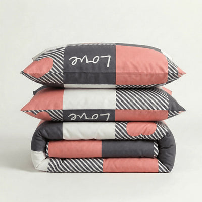 Love Signature – Parure en percale de coton en Love City – Linge de lit haut de gamme - MaisonTextile