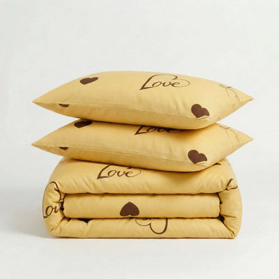 Love Signature – Parure en percale de coton en Love Soleil – Linge de lit haut de gamme - MaisonTextile