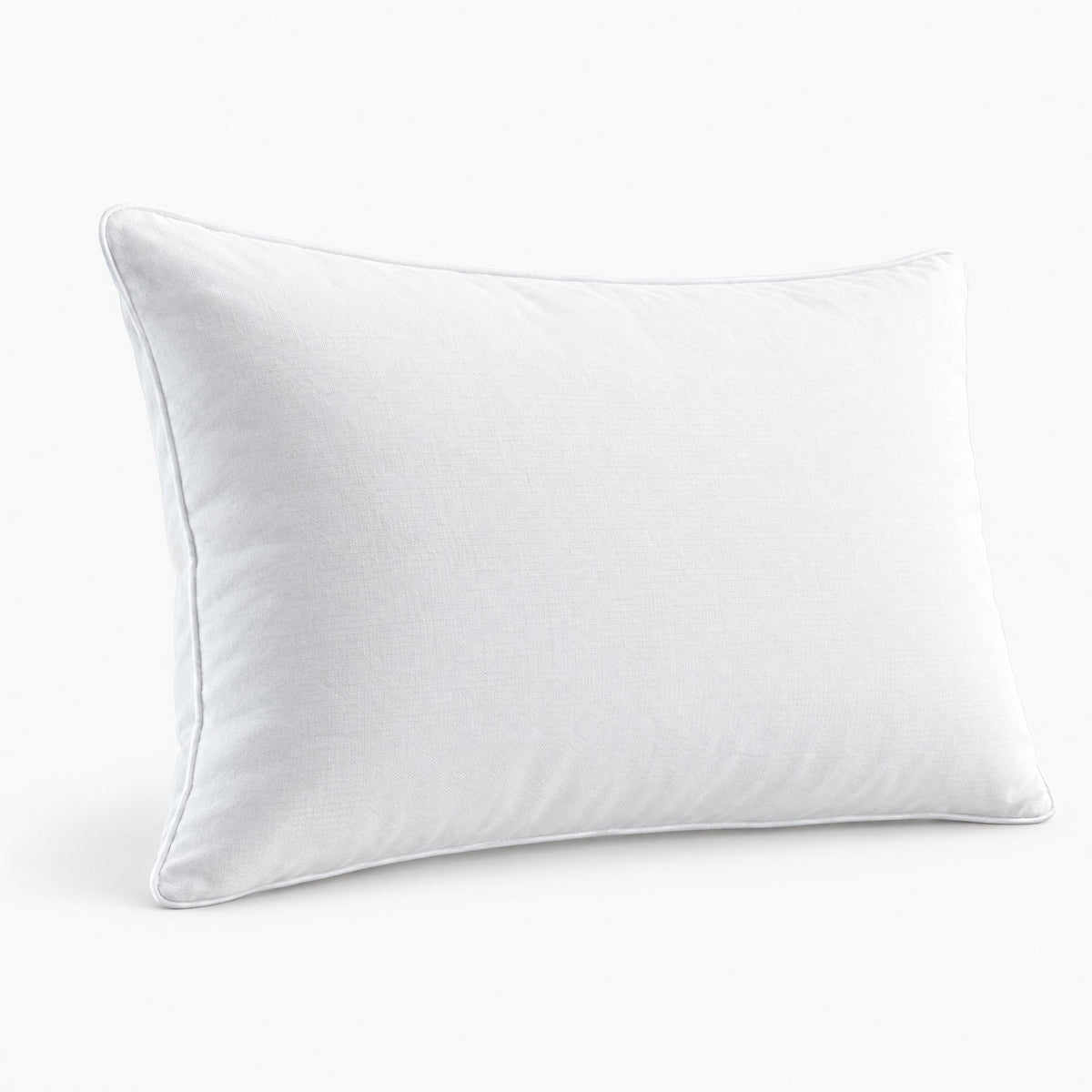 Oreiller 50x70 blanc à enveloppe 100 % coton et passepoil, moelleux et généreux