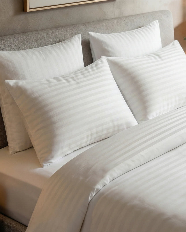 Parure de lit en satin de coton – Rayures satinées