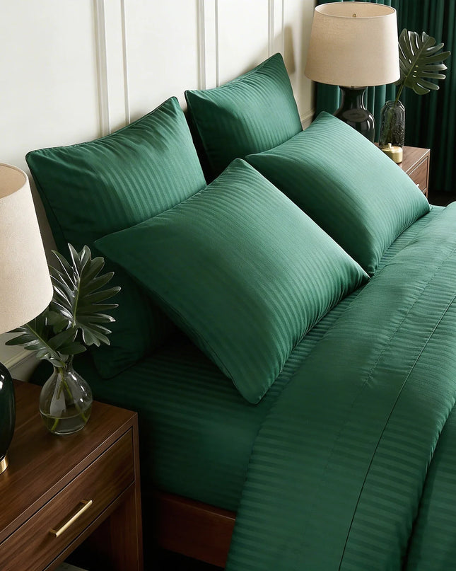 Parure de lit en satin de coton – Rayures satinées