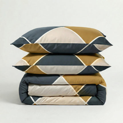 Set de lenjerie de pat din percală de bumbac cu 100 de fire - Moale și respirabil 