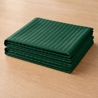 Nappe de Table satin de coton – Rayures Satinées deluxe en Vert Émeraude – - MaisonTextile