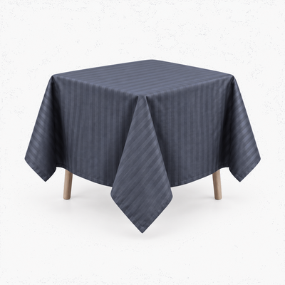 Nappe de table satin de coton à rayures satinées Gris Bleuté – Maison Textile
