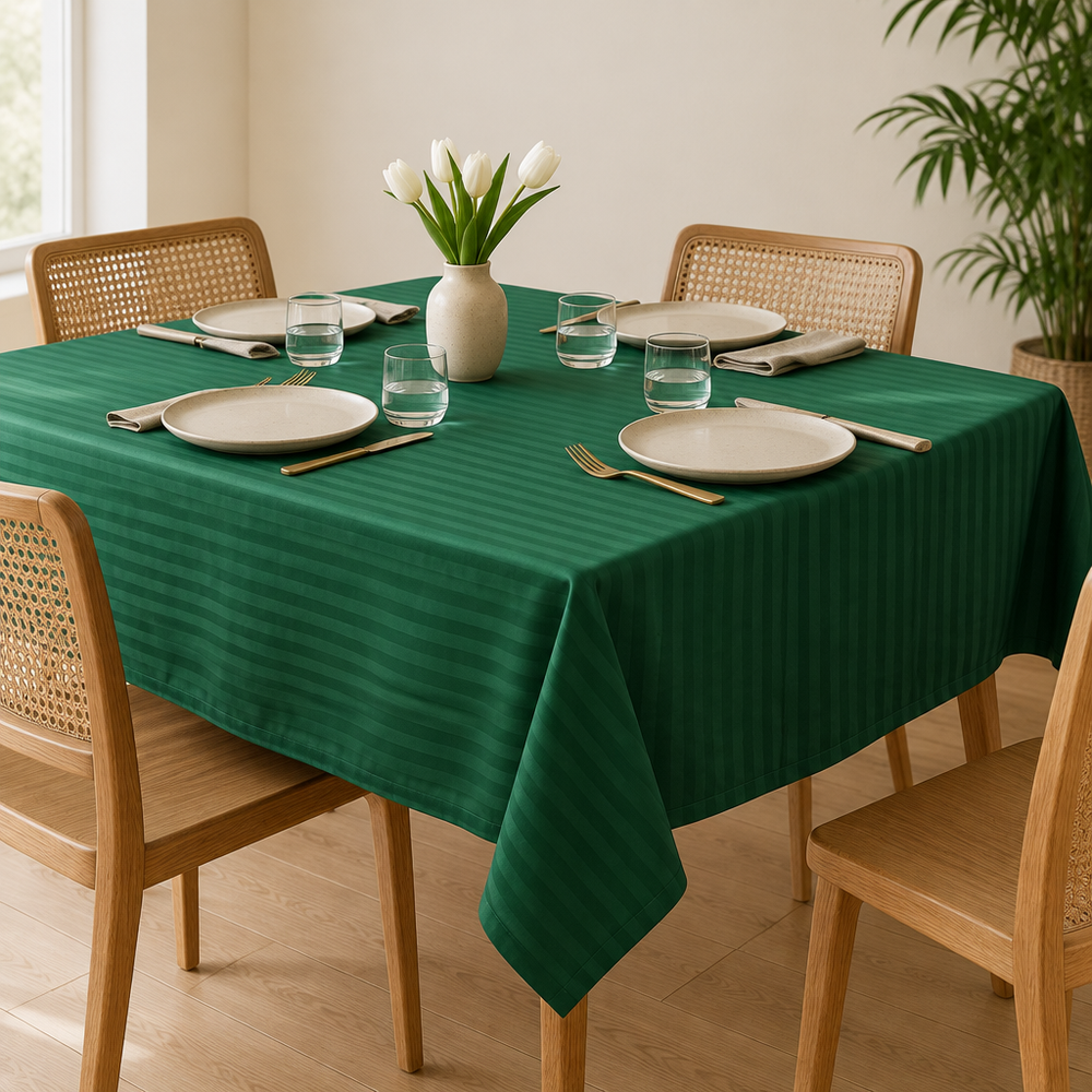 Nappe de Table satin de coton – Rayures Satinées deluxe