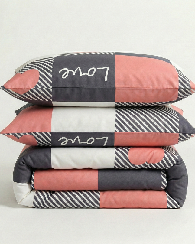 Love Signature – Parure en percale de coton