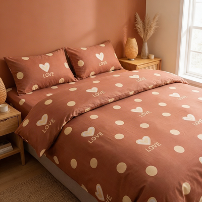 Housse de couette percale de coton - Love