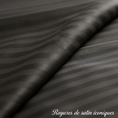 Taies d'oreiller satin de coton - Rayures satinées
