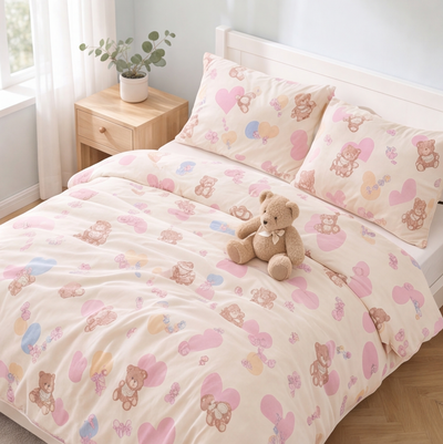 Parure de lit enfant Petit Ourson, vue côté - Maison Textile