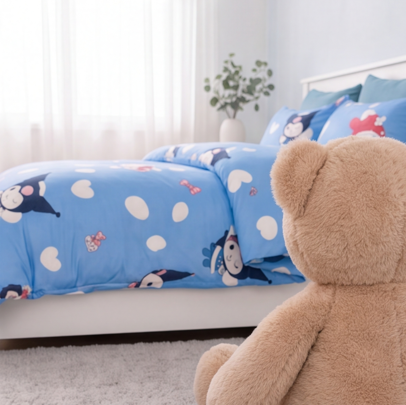 Parure de lit enfant Tokyo, ambiance peluche ours - Maison Textile