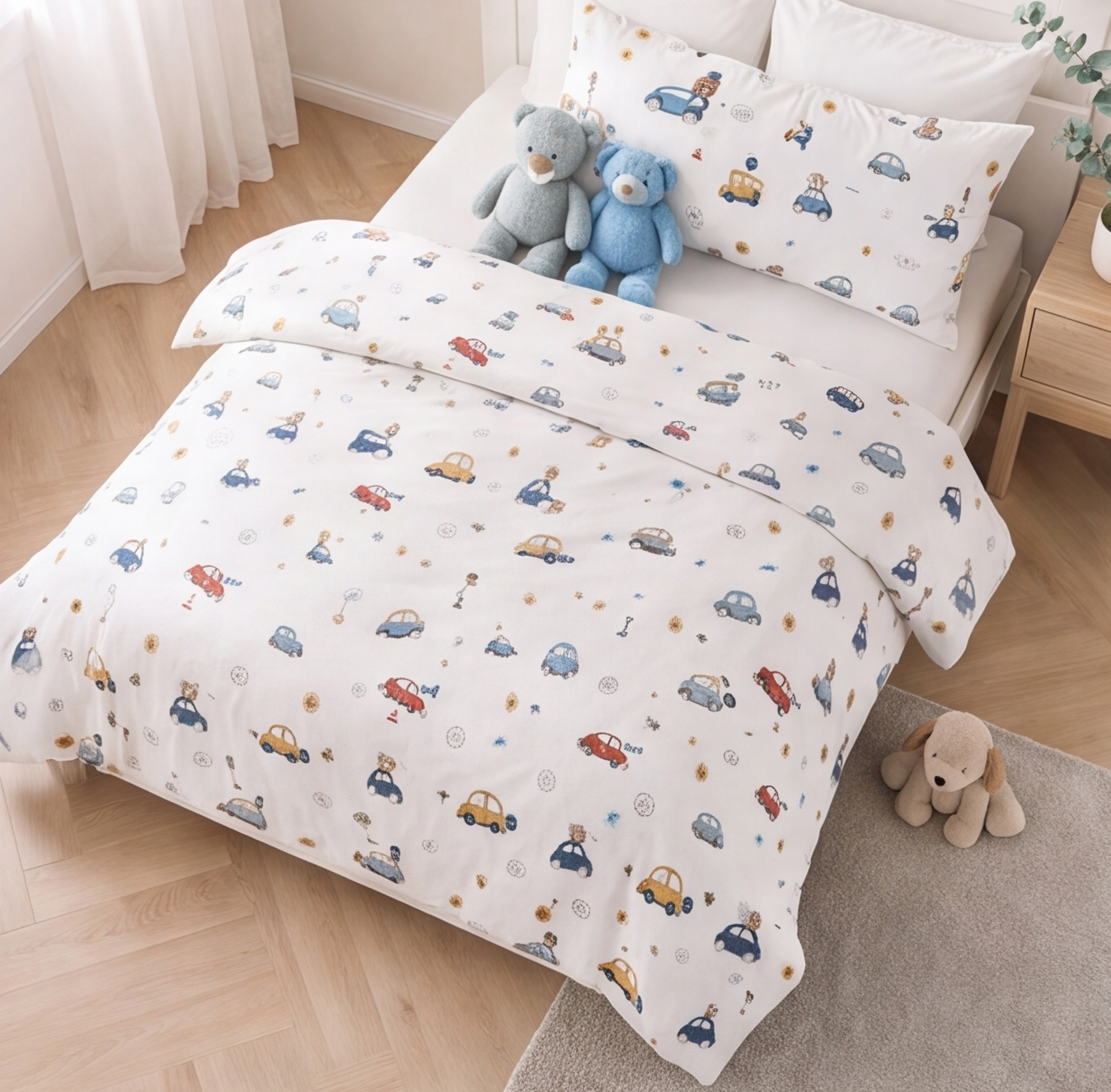 Parure de lit enfant Vroum, vue côté - Maison Textile