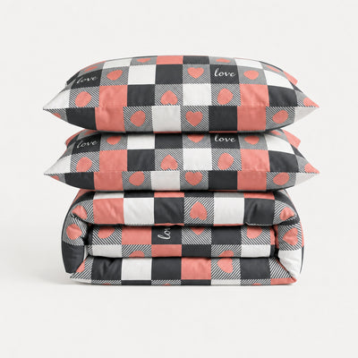 Parure en percale de coton Love City – détail zoom qualité haut de gamme