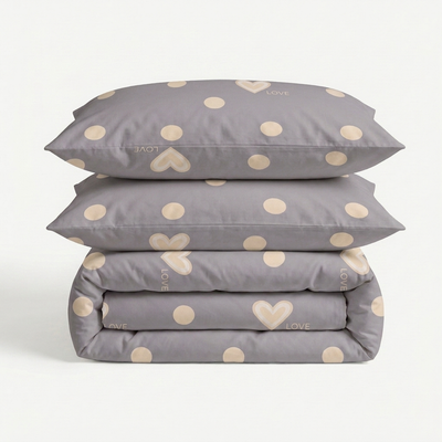 Parure en percale de coton Love Perle – ambiance chambre cocon