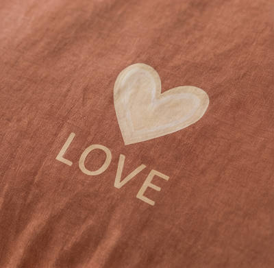 Parure en percale de coton Love Terracotta – zoom texture percale fine