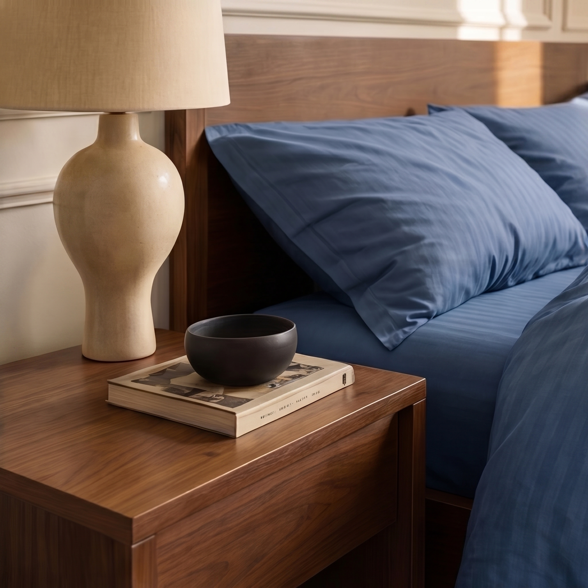 Parure de lit satin premium à rayures élégantes en satin de coton doux et soyeux