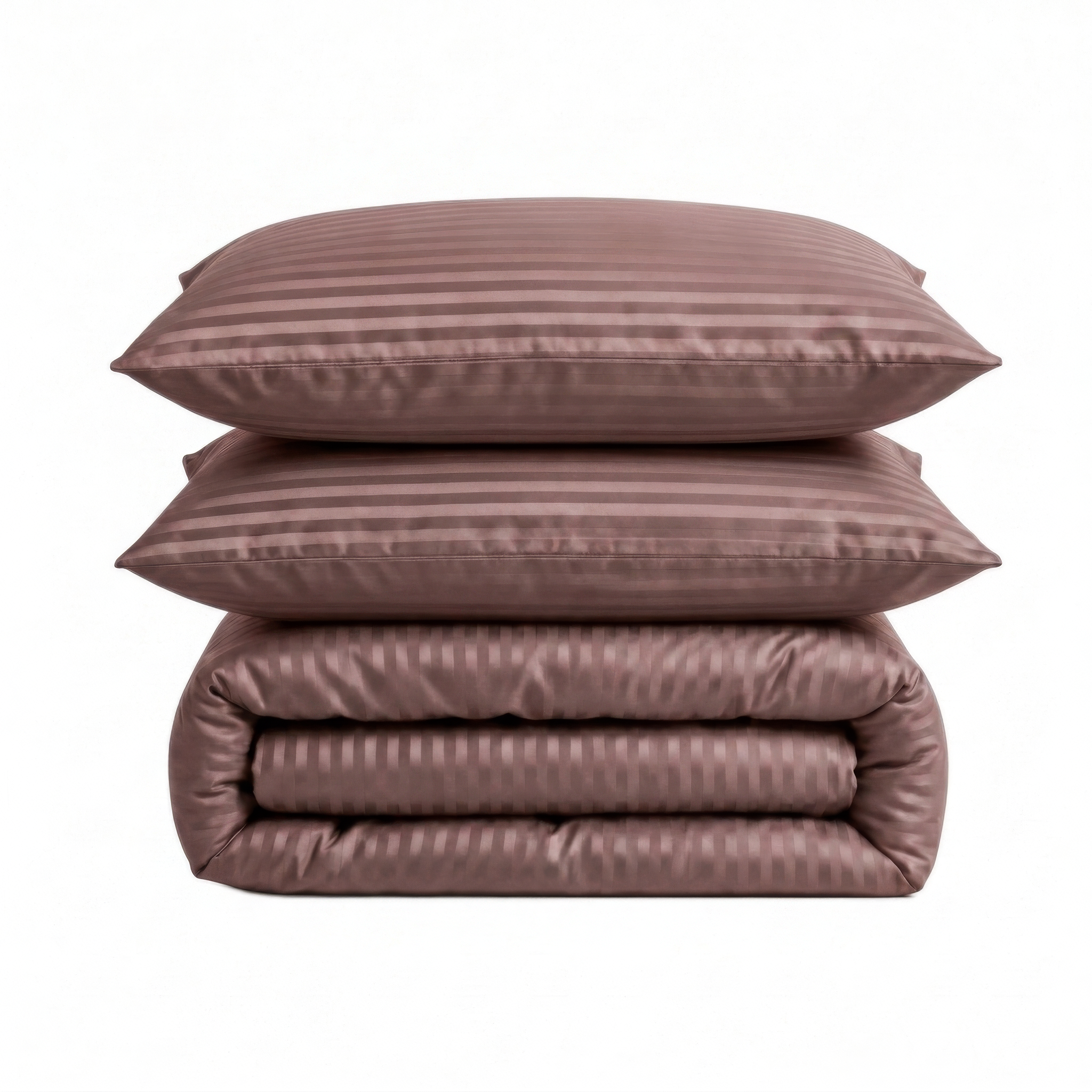 Parure de lit satin premium - Rayures Élégantes