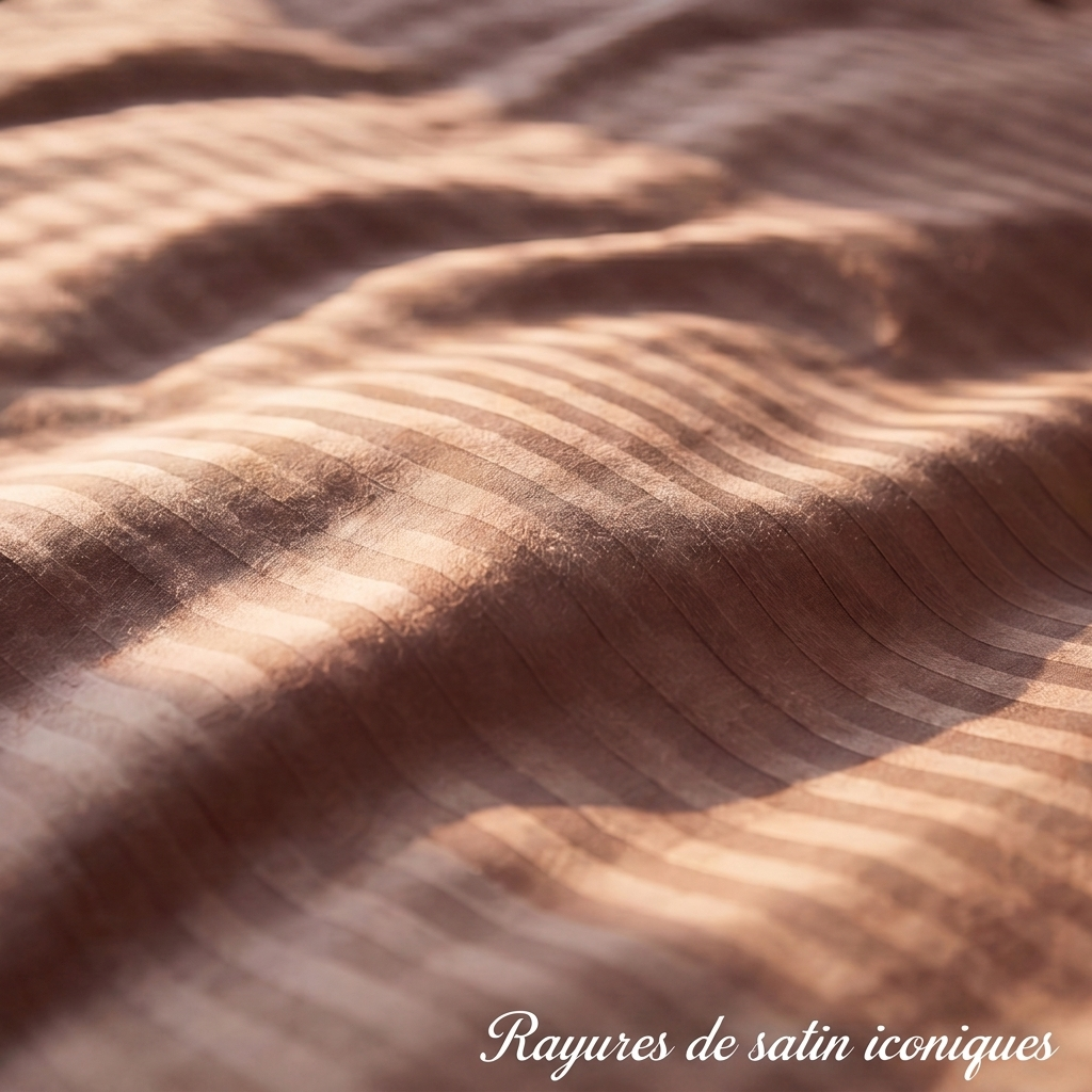 Parure de lit satin premium - Rayures Élégantes
