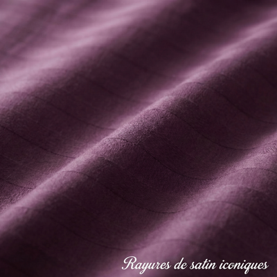 Parure en satin de coton premium  – Rayures satinées