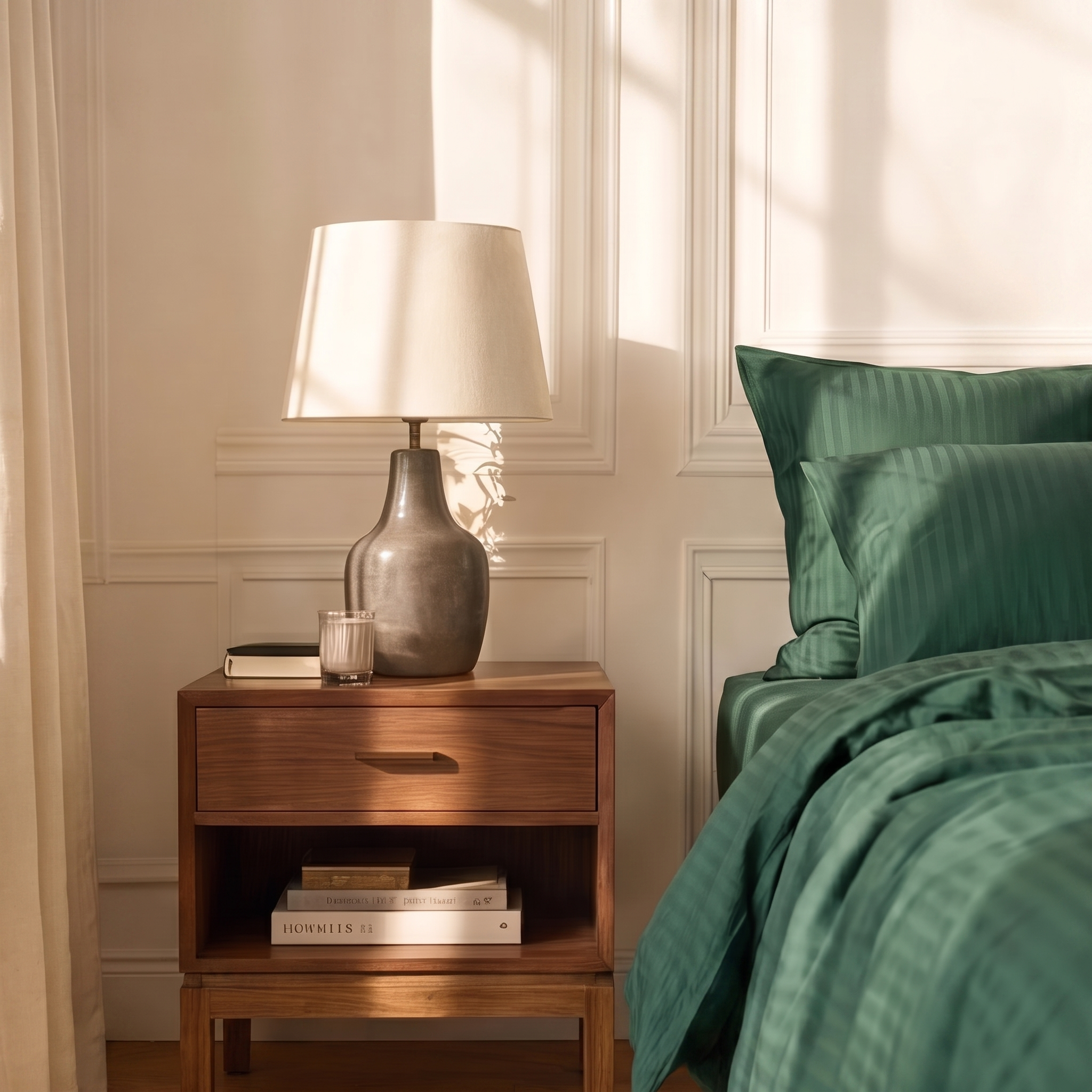 Parure de lit en satin de coton 120 fils/cm² avec rayures élégantes, douceur soyeuse et finition européenne raffinée