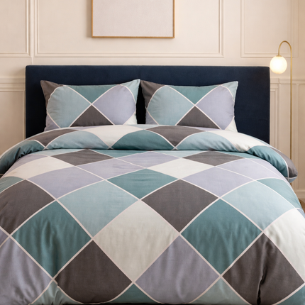 Set de lenjerie de pat din percală de bumbac cu 100 de fire - Moale și respirabil 