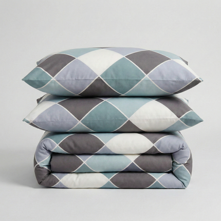 Set de lenjerie de pat din percală de bumbac cu 100 de fire - Moale și respirabil 