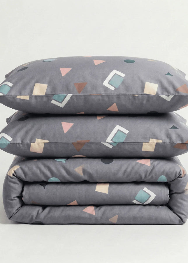 Parure en percale de coton - Graphica en Graphica Prisma – Linge de lit haut de gamme - MaisonTextile