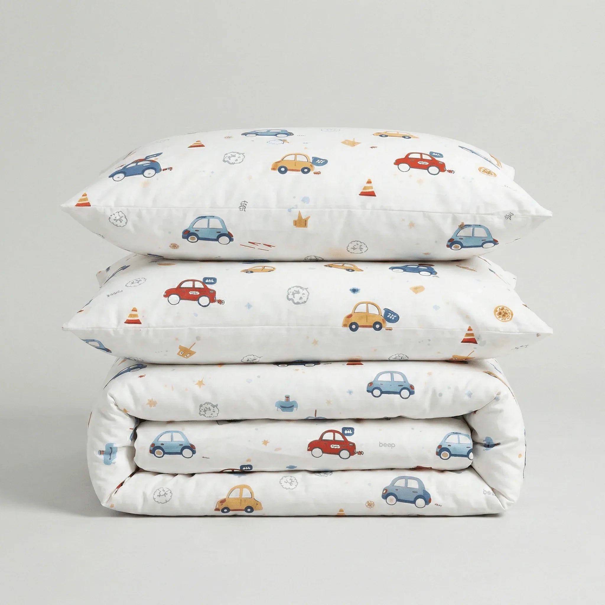 Parure en percale de coton - Petite en Petit Bolide – Linge de lit haut de gamme - MaisonTextile