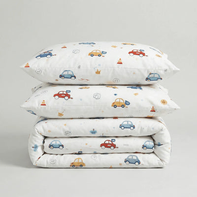 Parure en percale de coton - Petite en Petit Bolide – Linge de lit haut de gamme - MaisonTextile