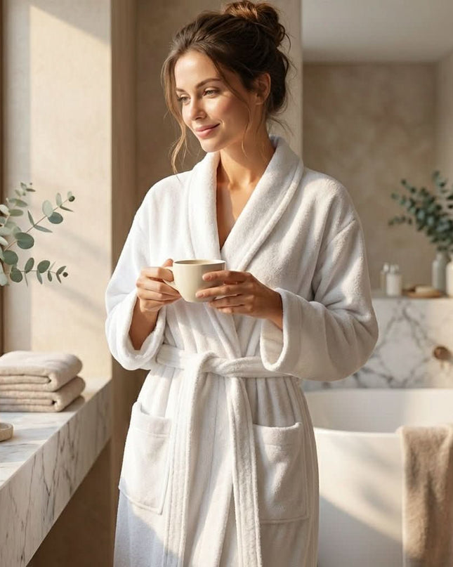 Peignoir de Bain Coton Premium en Taille universelle (style hôtel) – - MaisonTextile