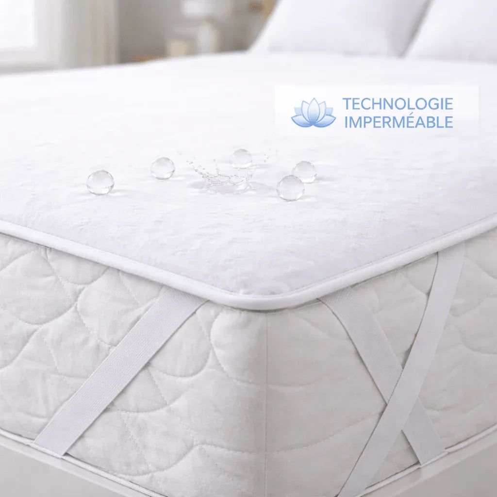Protège - Matelas Imperméable en Éponge Enduite - Absorbant en 90x200 – - MaisonTextile