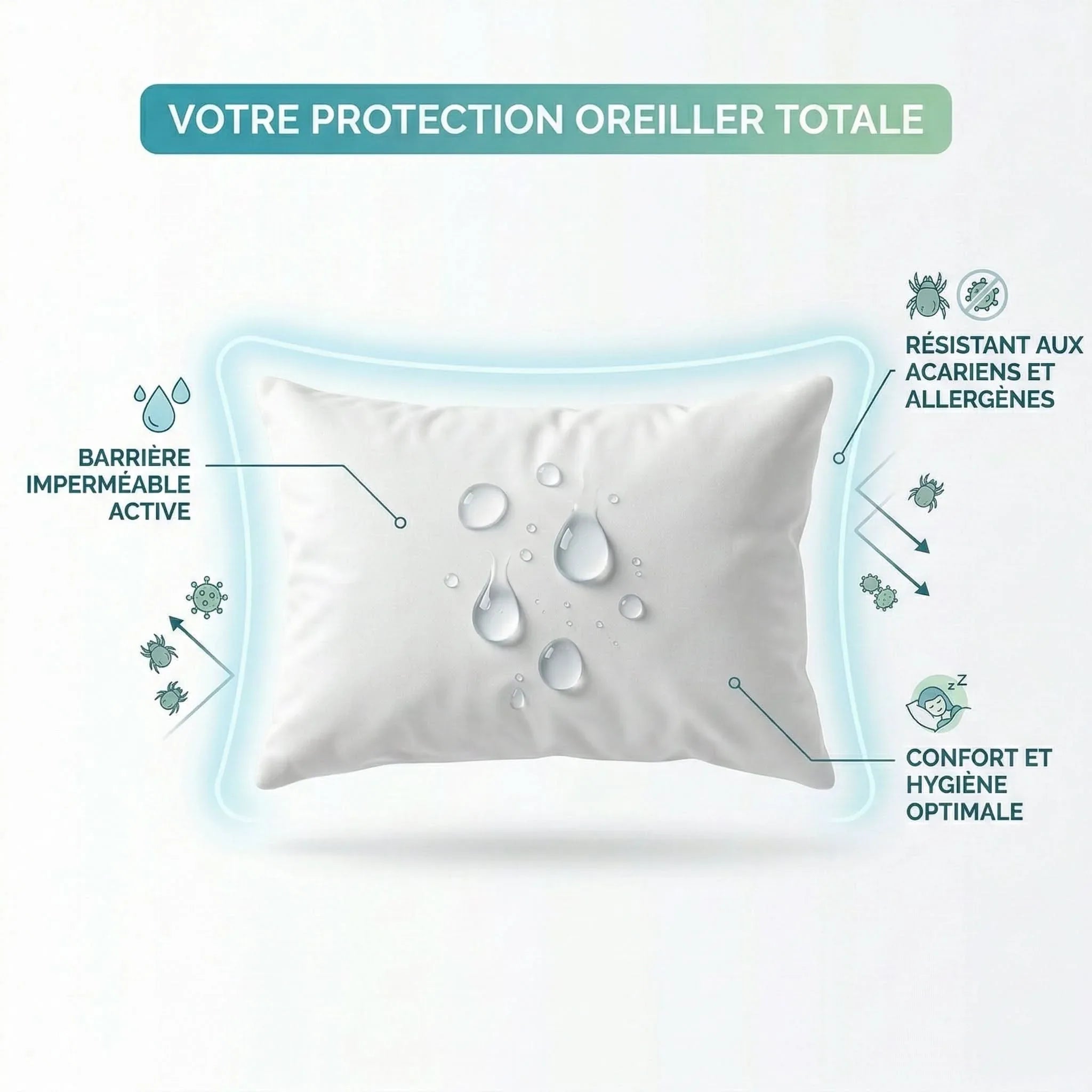 Protège - Oreiller Imperméable en 40x40 – - MaisonTextile