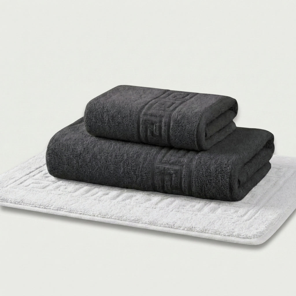 Serviettes de bain 100 % Coton en Gris Anthracite – - MaisonTextile