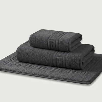 Serviettes de bain 100 % Coton en Gris Anthracite – - MaisonTextile