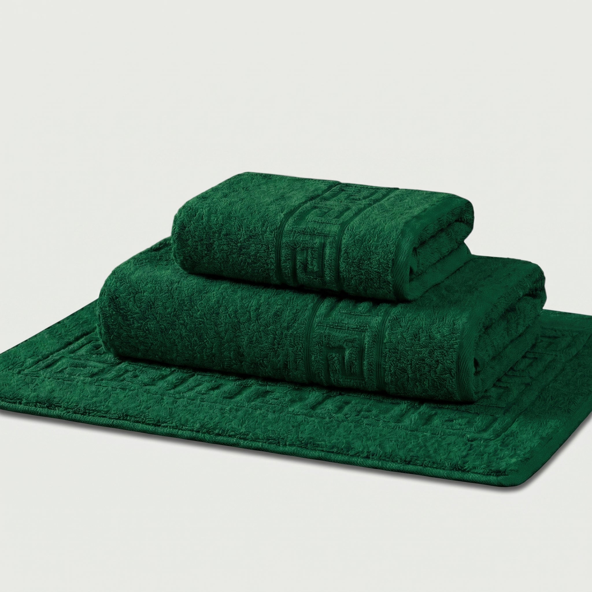 Serviettes de bain 100 % Coton en Vert Émeraude – - MaisonTextile