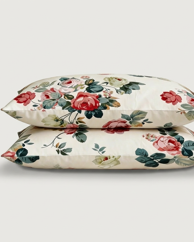 Taies d'oreiller percale de coton - Jardin