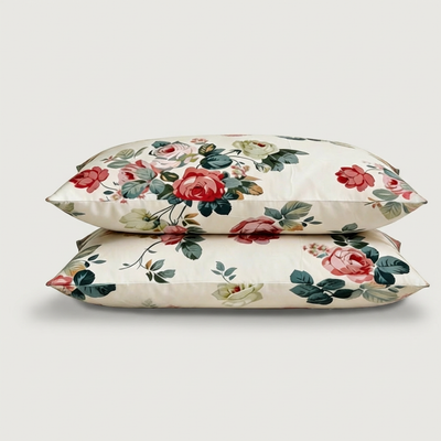 Taies d'oreiller percale de coton - Jardin