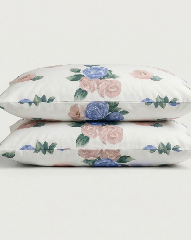 Taies d'oreiller percale de coton - Jardin