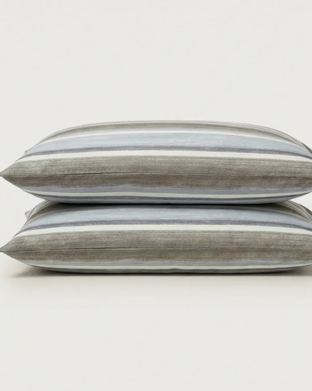 Taies d'oreiller percale de coton - Perle en Perle - Gris – - MaisonTextile