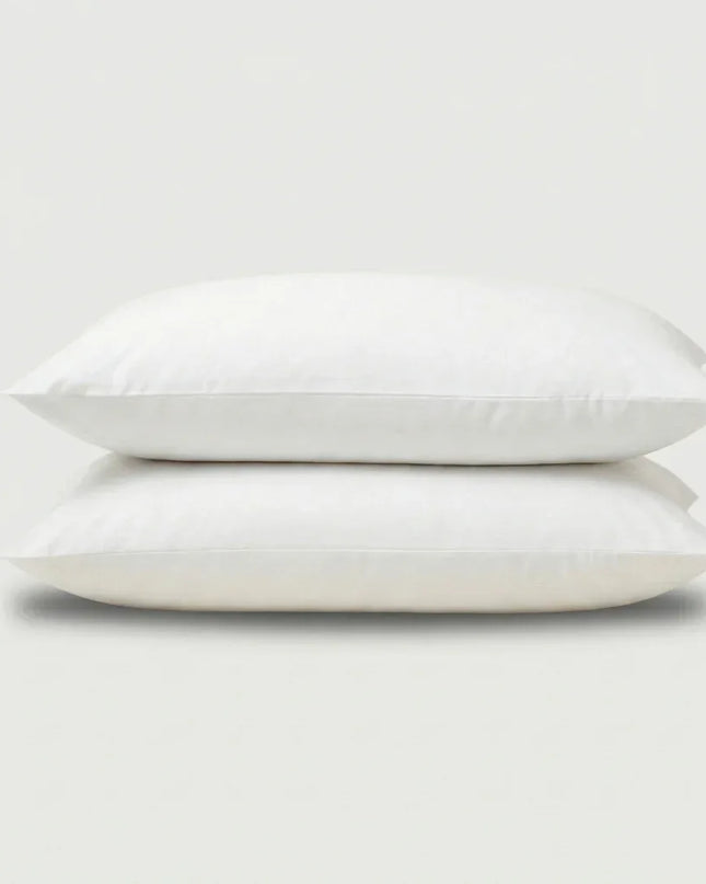 Taies d'oreiller percale de coton - Uni en Blanc Neige – - MaisonTextile