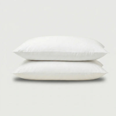 Taies d'oreiller percale de coton - Uni en Blanc Neige – - MaisonTextile