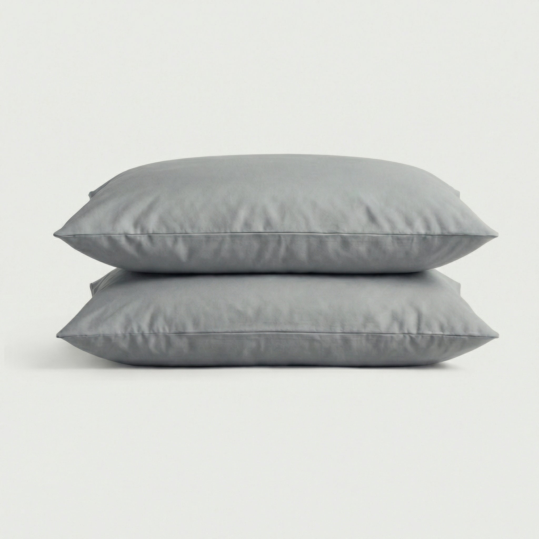 Taies d'oreiller percale de coton - Uni en Vert Sauge – - MaisonTextile