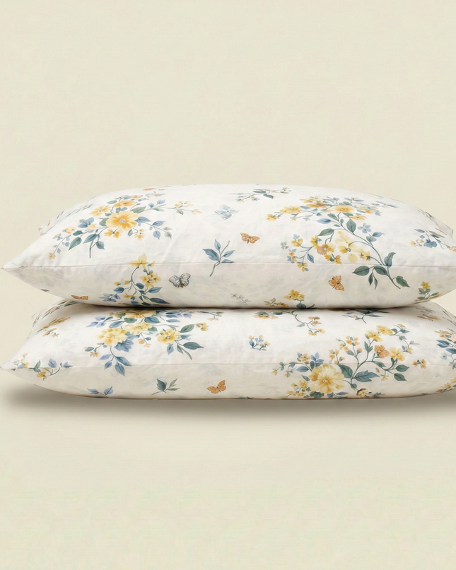 Taies d'oreiller percale de coton - Jardin