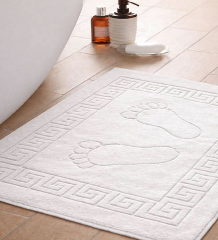Tapis de bain 100 % Coton en Blanc Neige – - MaisonTextile