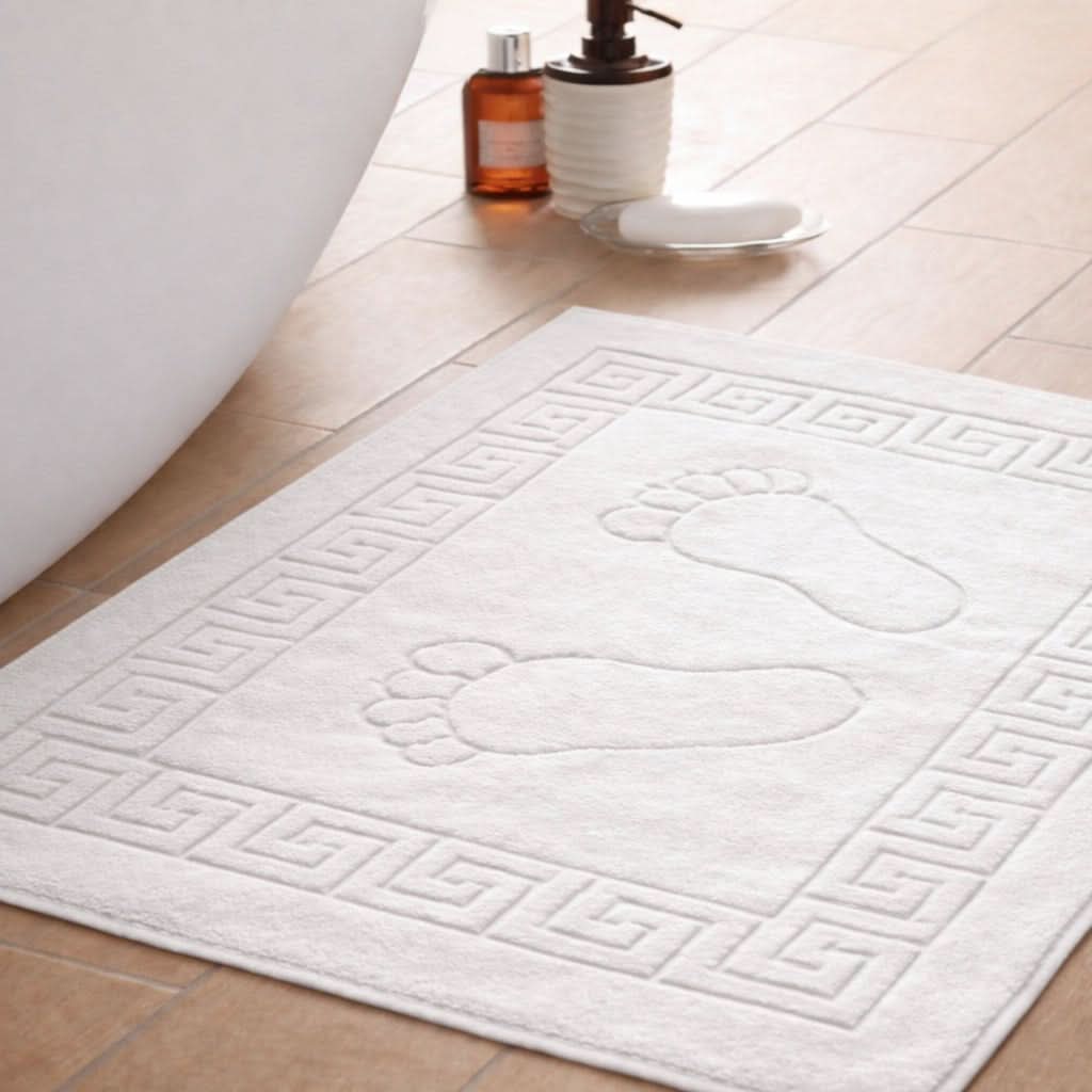 Tapis de bain 100 % Coton en Blanc Neige – - MaisonTextile