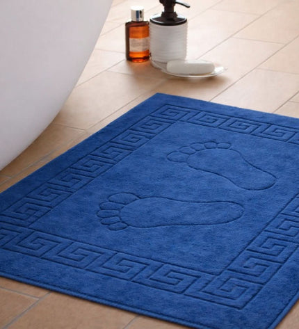 Tapis de bain 100 % Coton en Bleu King – - MaisonTextile
