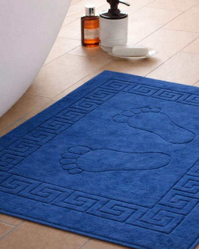 Tapis de bain 100 % Coton en Bleu King – - MaisonTextile